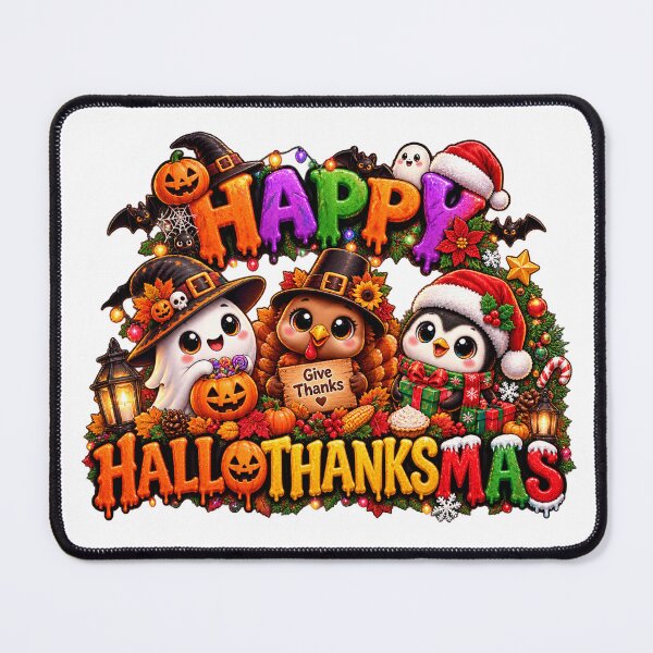 Item preview, Halloween Thanksgiving Christmas Happy HalloThanksMas designed and sold by QuiteOrbit.