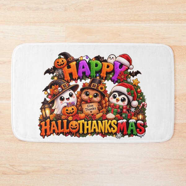 Item preview, Halloween Thanksgiving Christmas Happy HalloThanksMas designed and sold by QuiteOrbit.