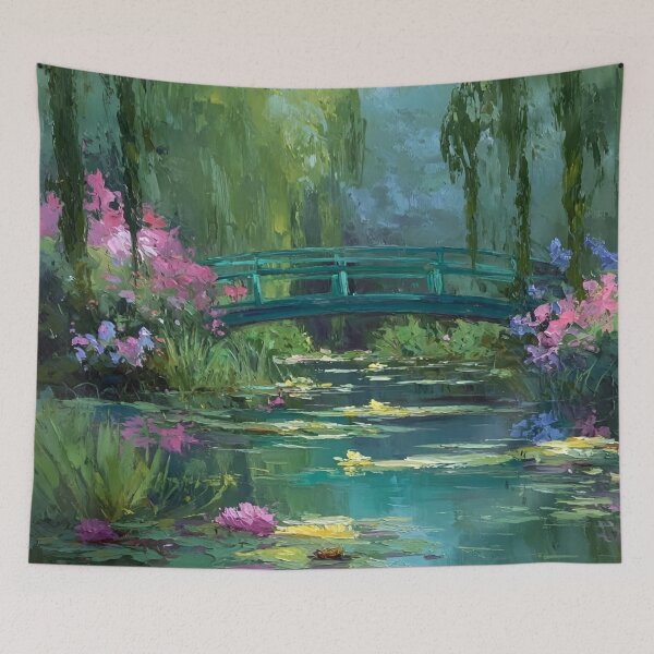 Item preview, Water Lilies by Claude Monet Fan Art Watercolor Painting Vintage Botanical Floral Flowers Nature Digital Illustration designed and sold by Matt_Smith.