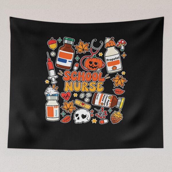 Item preview, School Nurse Halloween Medical Bottles Pumpkins designed and sold by PeggyGilligan.