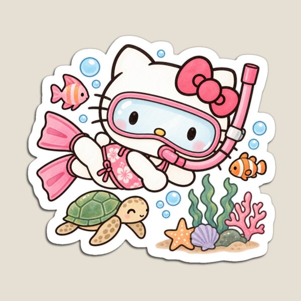 Item preview, Snorkeling kitty  designed and sold by Jadedoodle.