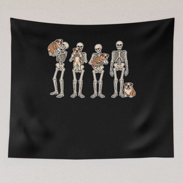 Item preview,  Skeletons Holding Bulldogs Funny Dog Lover Gothic Halloween designed and sold by PeggyGilligan.