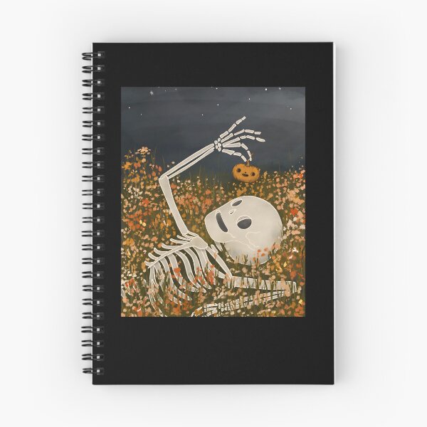 Item preview,  Skeleton Reaching For Pumpkin In Wildflower Meadow Halloween designed and sold by PeggyGilligan.