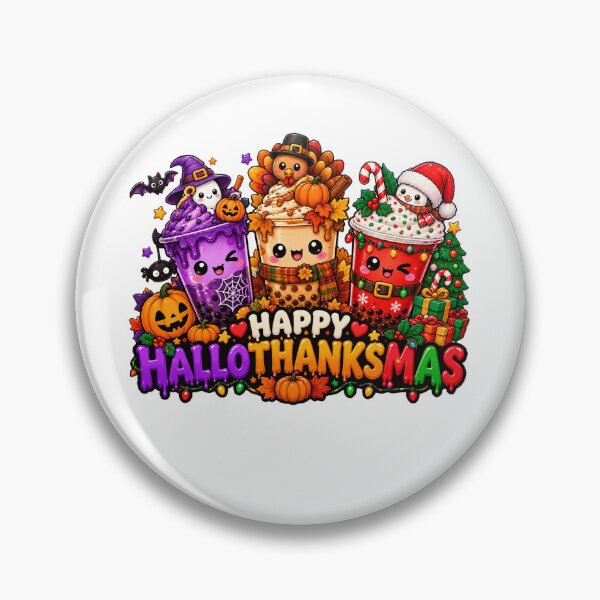 Item preview,  Happy Hallothanksmas Coffee Latte Halloween Thanksgiving Christmas designed and sold by QuiteOrbit.