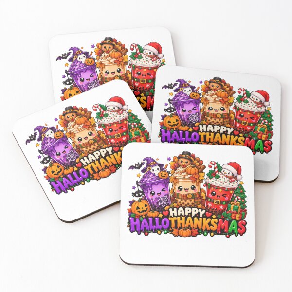 Item preview,  Happy Hallothanksmas Coffee Latte Halloween Thanksgiving Christmas designed and sold by QuiteOrbit.