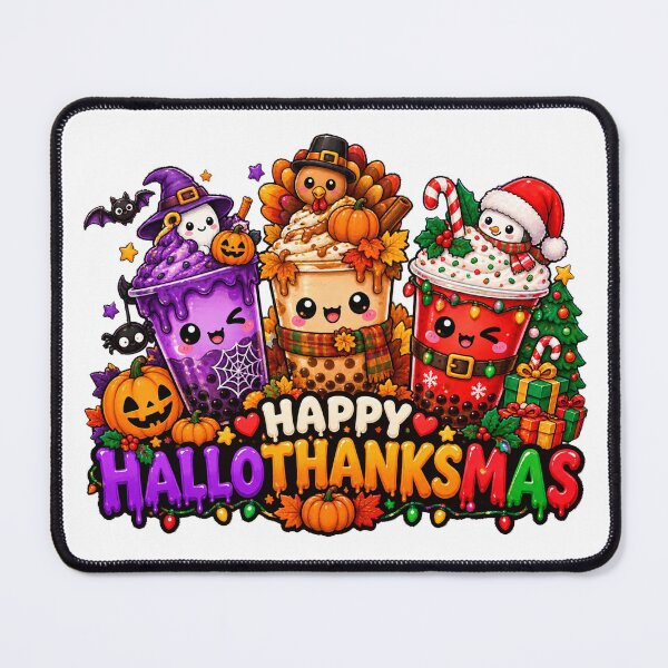 Item preview, Happy Hallothanksmas Coffee Latte Halloween Thanksgiving Christmas designed and sold by QuiteOrbit.