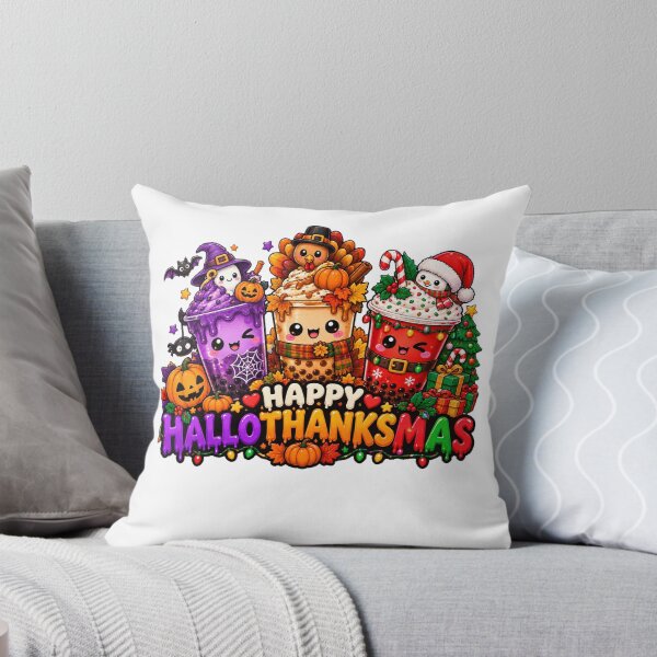 Item preview,  Happy Hallothanksmas Coffee Latte Halloween Thanksgiving Christmas designed and sold by QuiteOrbit.