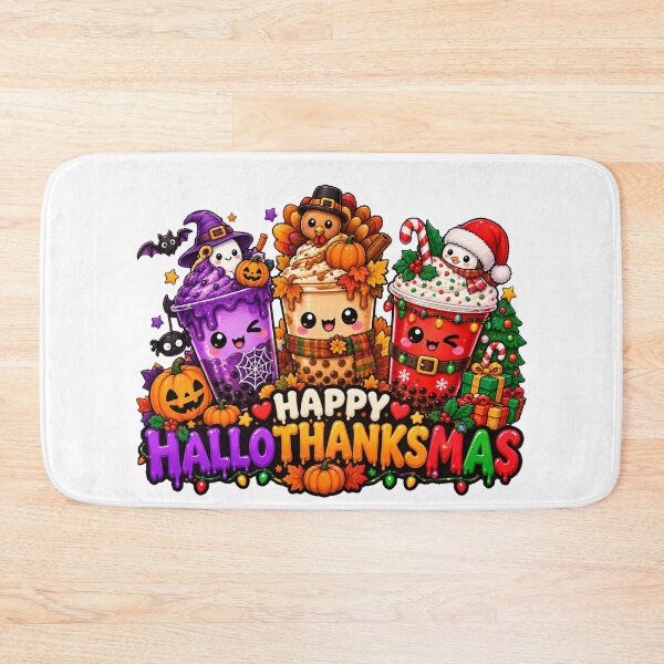 Item preview,  Happy Hallothanksmas Coffee Latte Halloween Thanksgiving Christmas designed and sold by QuiteOrbit.