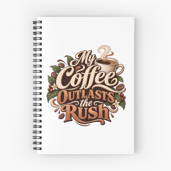 Item preview, My Coffee Outlasts the Rush Cafe Lettering Art designed and sold by Bikivuno.