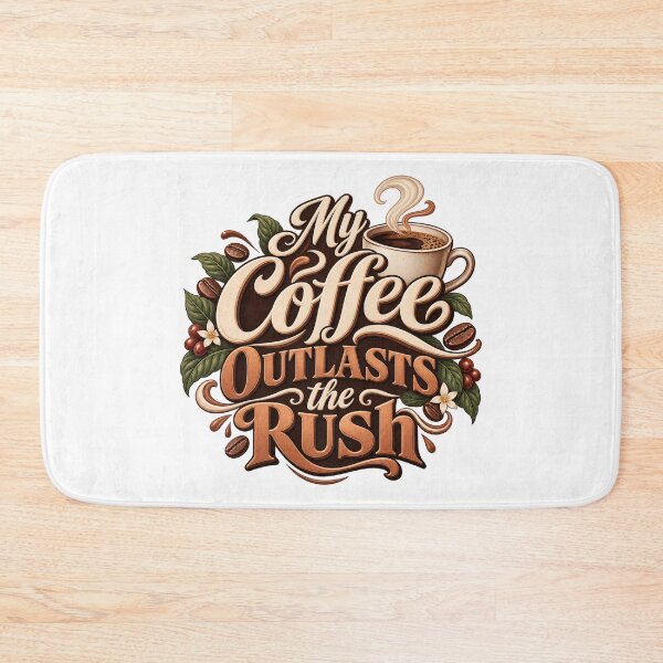 Item preview, My Coffee Outlasts the Rush Cafe Lettering Art designed and sold by Bikivuno.