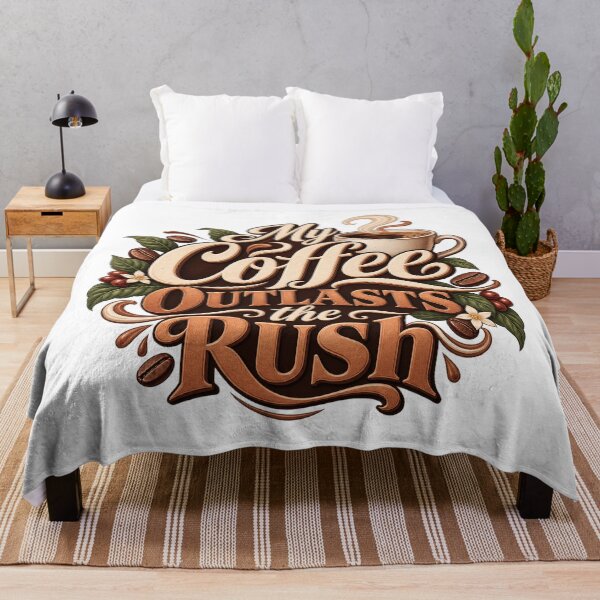 Item preview, My Coffee Outlasts the Rush Cafe Lettering Art designed and sold by Bikivuno.