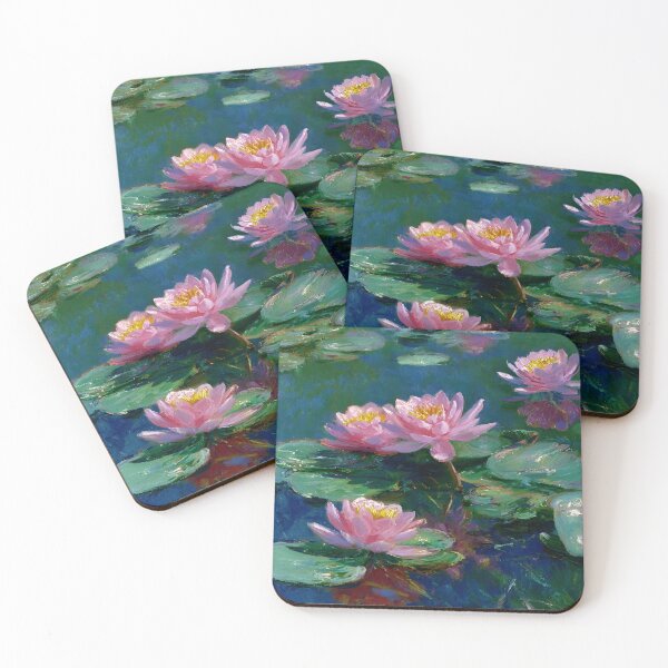 Item preview, Water Lilies by Claude Monet Fan Art Watercolor Painting Vintage Botanical Floral Flowers Nature Digital Illustration designed and sold by Matt_Smith.