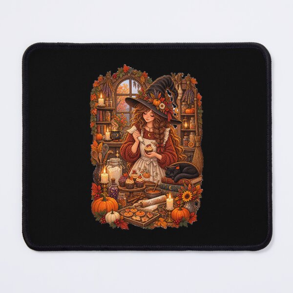 Item preview, Cozy Autumn Witch Baking Magic Cupcake Cottagecore designed and sold by FestivityFinds.