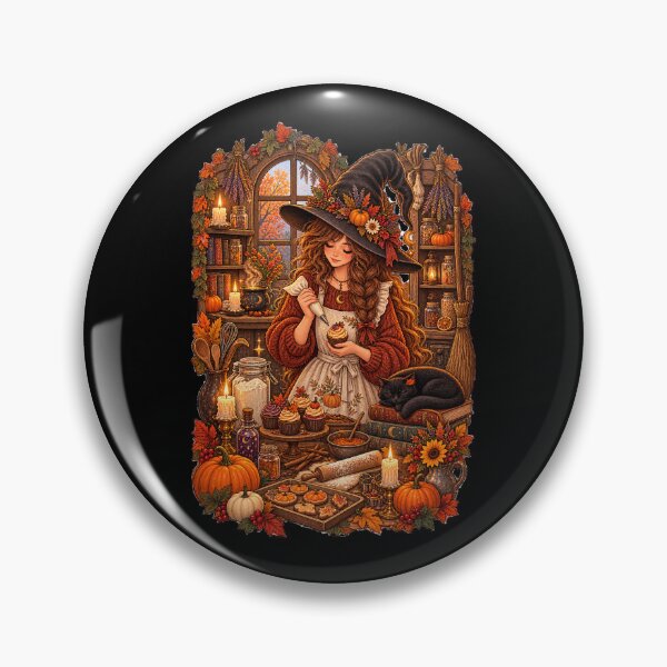 Item preview, Cozy Autumn Witch Baking Magic Cupcake Cottagecore designed and sold by FestivityFinds.