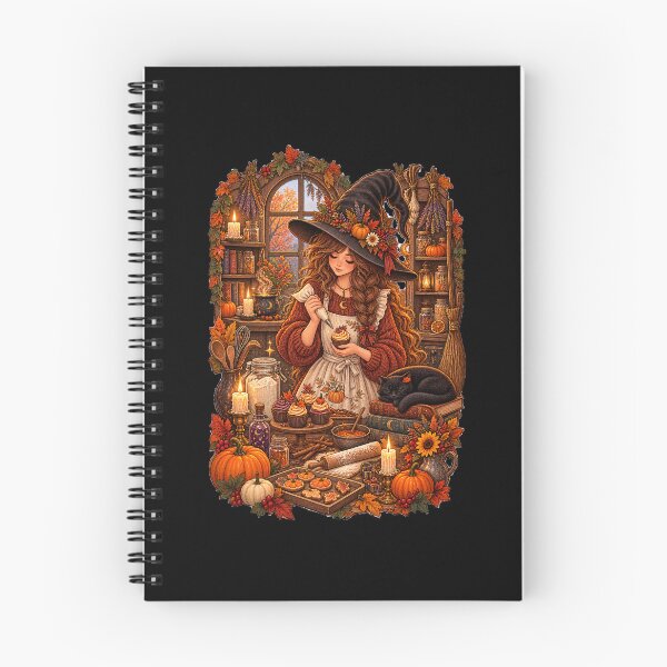 Item preview, Cozy Autumn Witch Baking Magic Cupcake Cottagecore designed and sold by FestivityFinds.