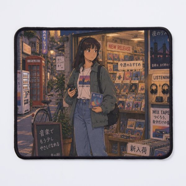 Item preview, Retro Music Shop Sunset Shimokitazawa Anime Girl designed and sold by vekotpu.