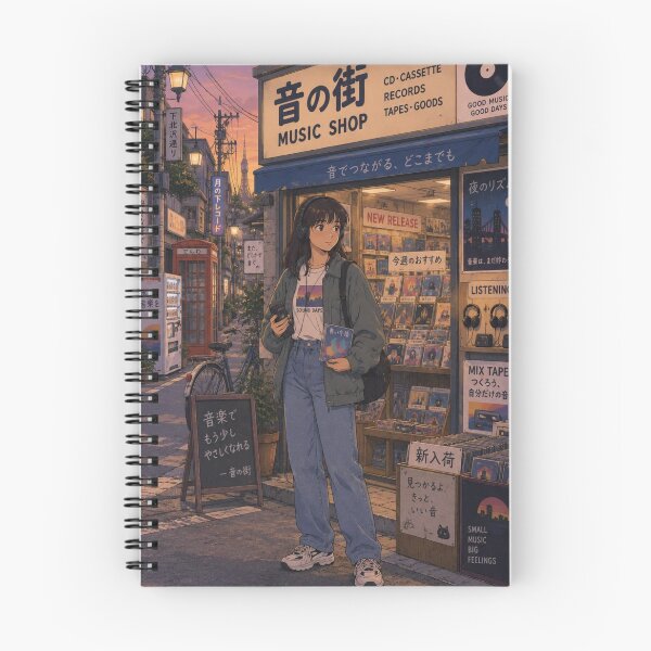 Item preview, Retro Music Shop Sunset Shimokitazawa Anime Girl designed and sold by vekotpu.
