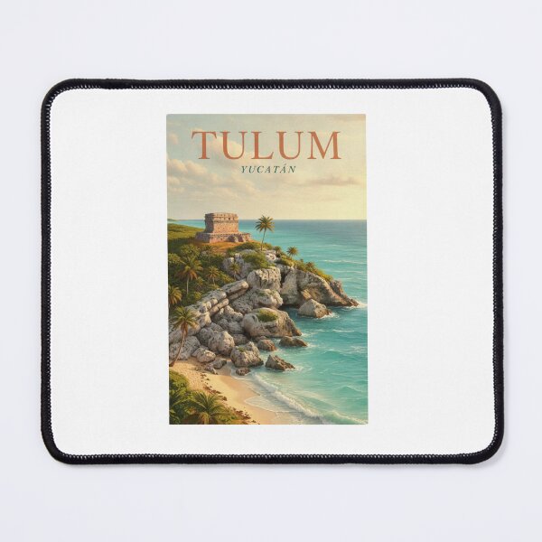 Item preview, Tulum Yucatán Vintage Travel Poster – Mayan Ruins & Turquoise Coast – Retro Mexico Art Tee designed and sold by bobscraze.