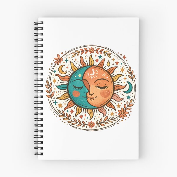 Item preview, Sun and Moon Celestial Faces Boho Cosmic Balance Vintage Folk Design designed and sold by inkoutninja.