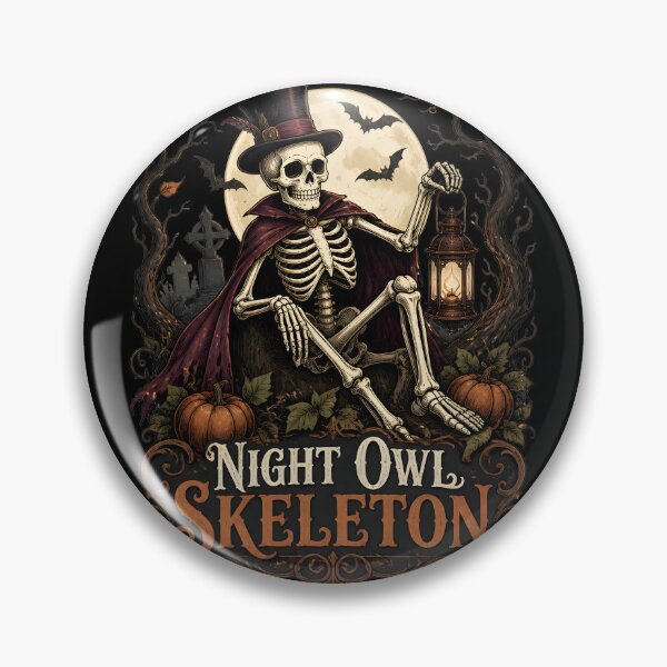 Item preview, Night Owl Skeleton designed and sold by OliviaHayesArt.