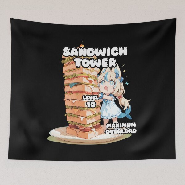 Item preview, Chibi Shark Girl Giant Sandwich Tower designed and sold by RODNESAPIAN.