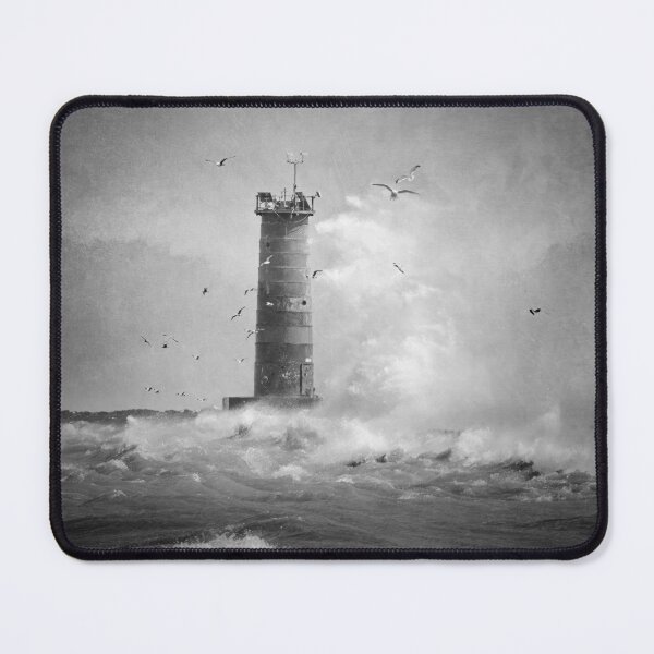 Item preview, Sheboygan, Wisconsin lighthouse textured photo dark in black and white designed and sold by TerraMediaLLC.