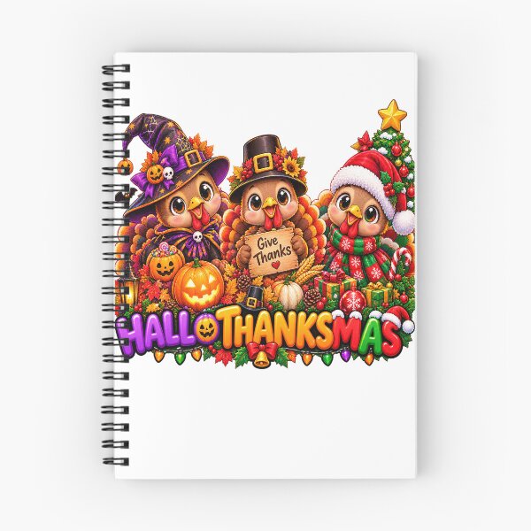 Item preview, HalloThanksMas Turkeys Halloween Thanksgiving Christmas Happy designed and sold by QuiteOrbit.