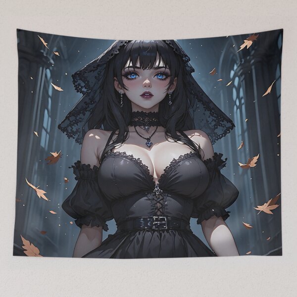 Item preview, Hot Halloween Anime Girl Goth Mommy Waifu Woman designed and sold by Your New Fixation.