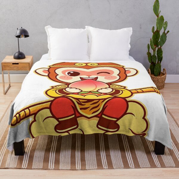 Item preview, Cute Kawaii Chibi Sun Wukong Eating Peach designed and sold by DigArtis.