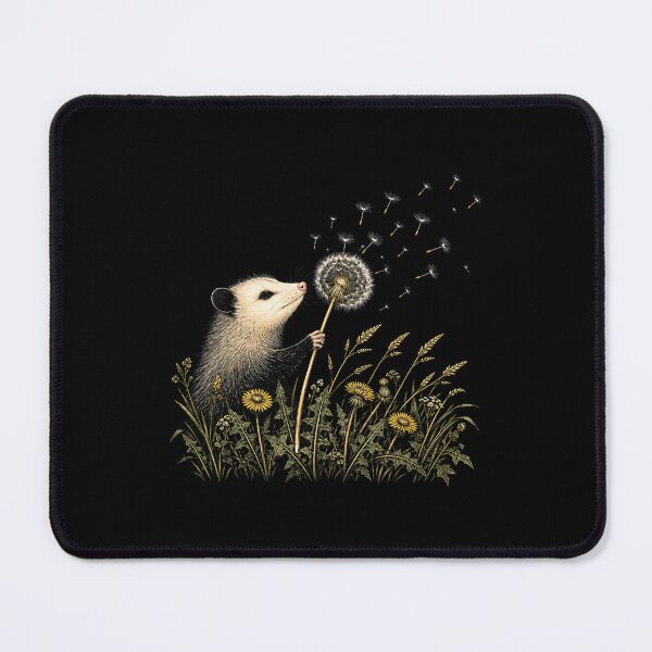 Item preview, Opossum Holding Dandelion Wildflower Wish Whimsical Nature designed and sold by thefirstbroo.