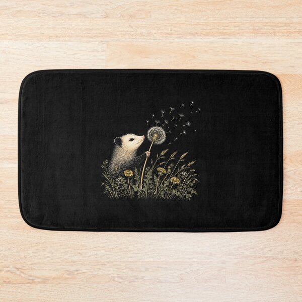 Item preview, Opossum Holding Dandelion Wildflower Wish Whimsical Nature designed and sold by thefirstbroo.