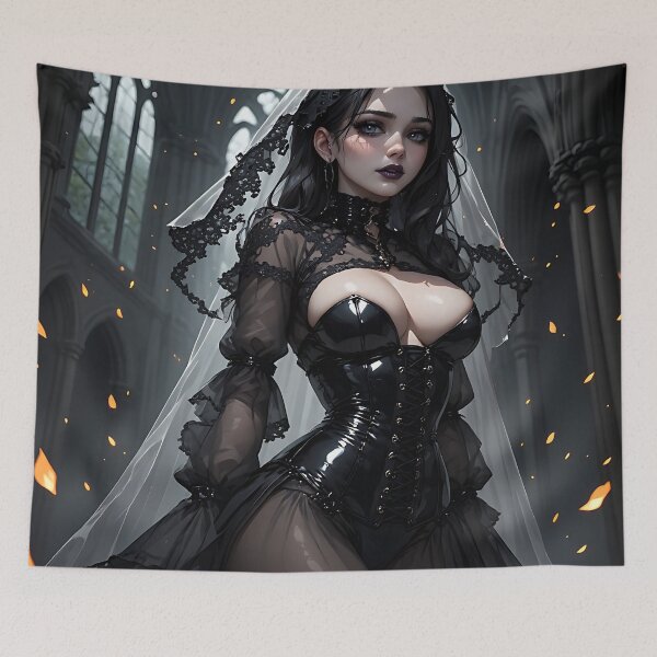 Item preview, Hot Halloween Anime Girl Goth Mommy Waifu Woman designed and sold by Your New Fixation.