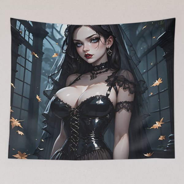 Item preview, Hot Halloween Anime Girl Goth Mommy Waifu Woman designed and sold by Your New Fixation.