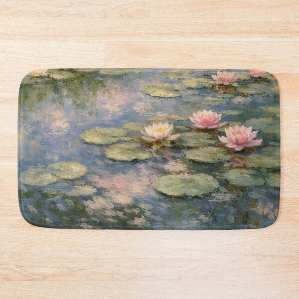 Item preview, Water Lilies by Claude Monet Fan Art Watercolor Painting Vintage Botanical Floral Flowers Nature Digital Illustration designed and sold by Matt_Smith.