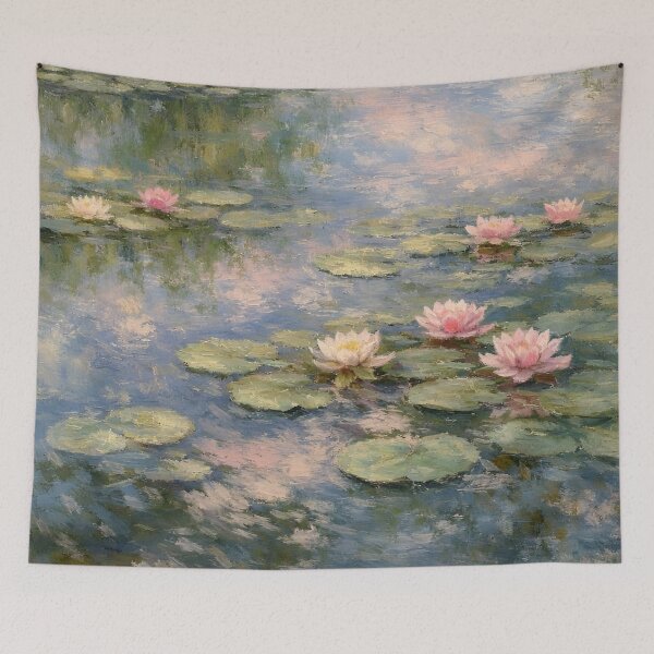 Item preview, Water Lilies by Claude Monet Fan Art Watercolor Painting Vintage Botanical Floral Flowers Nature Digital Illustration designed and sold by Matt_Smith.