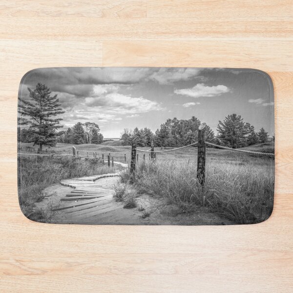 Item preview, Kohler Andrae boardwalk through grass in black and white designed and sold by TerraMediaLLC.