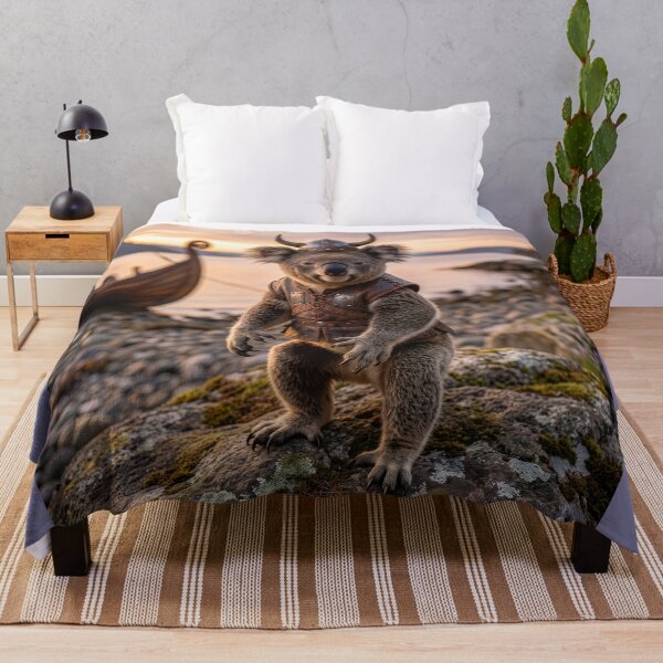 Item preview, Fearsome Koala Viking Menaces Quiet Beach Community designed and sold by Tridentulus.
