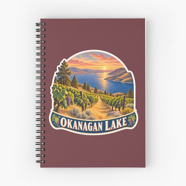 Item preview, Okanagan Lake Vintage Canadian Valley Landscape Travel Print designed and sold by PinUpPizzazz.