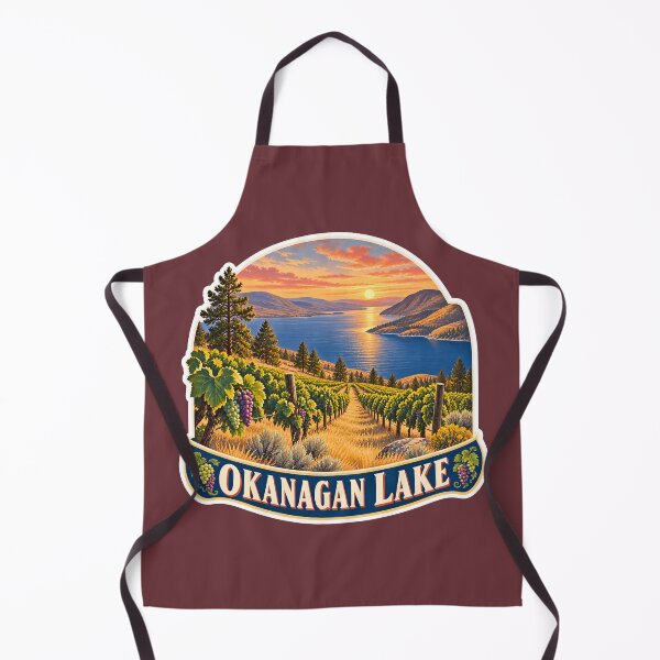 Item preview, Okanagan Lake Vintage Canadian Valley Landscape Travel Print designed and sold by PinUpPizzazz.