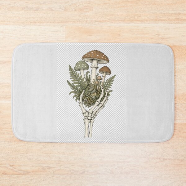 Item preview, Bones & Botany - Skeleton Hand with Mushrooms Aesthetic  designed and sold by FakePeopleSuck.