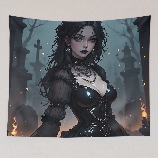 Item preview, Hot Halloween Anime Girl Goth Mommy Waifu Woman designed and sold by Your New Fixation.