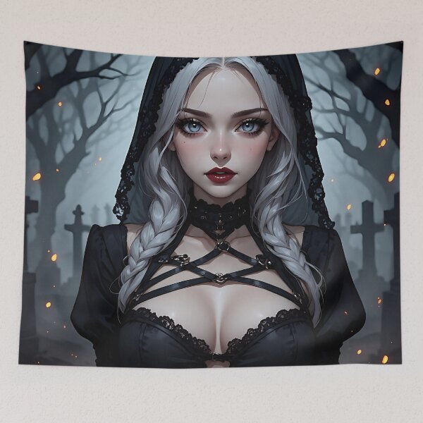 Item preview, Hot Halloween Anime Girl Goth Mommy Waifu Woman designed and sold by Your New Fixation.