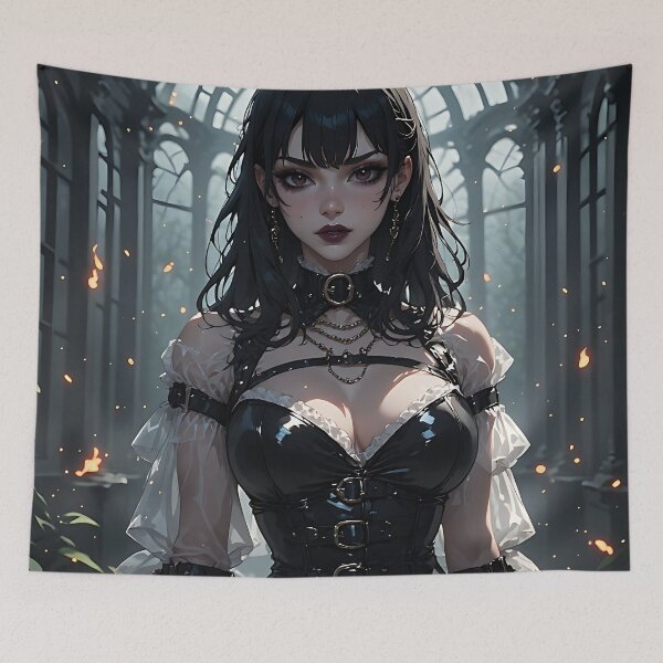 Item preview, Hot Halloween Anime Girl Goth Mommy Waifu Woman designed and sold by Your New Fixation.