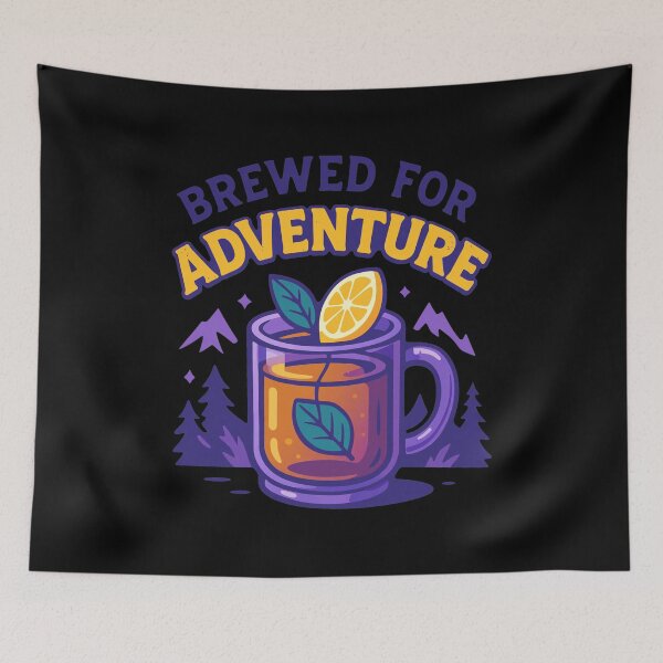 Item preview, Brewed For Adventure Tea Mountain Design designed and sold by RODNESAPIAN.