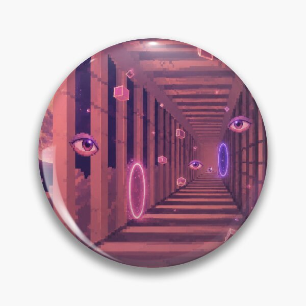 Item preview, Retro Pixel Art Surreal Corridor Sticker - Cyberpunk Vaporwave Space Aesthetics designed and sold by velvetwings.