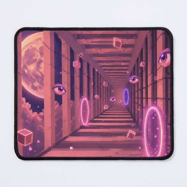 Item preview, Retro Pixel Art Surreal Corridor Sticker - Cyberpunk Vaporwave Space Aesthetics designed and sold by velvetwings.