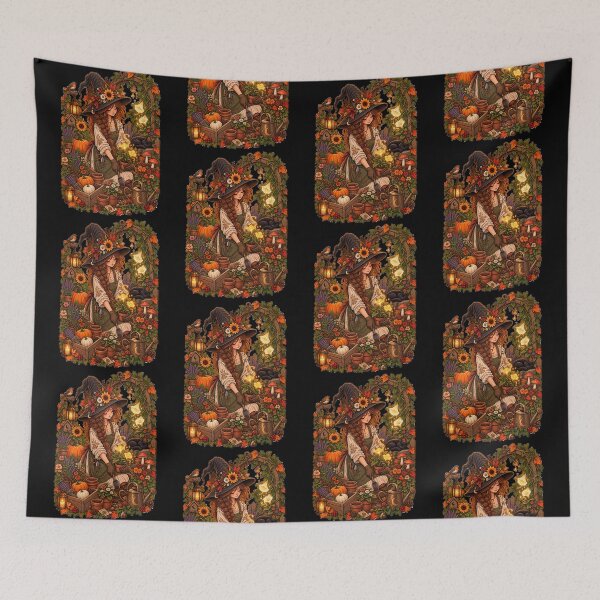 Item preview, Enchanted Autumn Witch Gardening Magical Cottagecore Garden designed and sold by FestivityFinds.