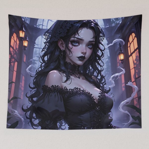 Item preview, Hot Halloween Anime Babe Goth Mommy Waifu Woman designed and sold by Your New Fixation.