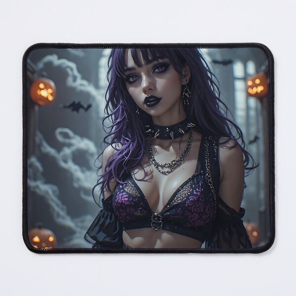 Item preview, Hot Halloween Anime Babe Goth Mommy Waifu Woman designed and sold by Your New Fixation.