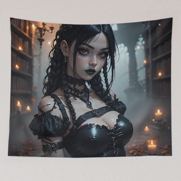 Item preview, Hot Halloween Anime Babe Goth Mommy Waifu Woman designed and sold by Your New Fixation.